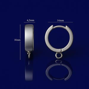 925 Sterling Silver Leverback Hoop Earwires Nickel Free