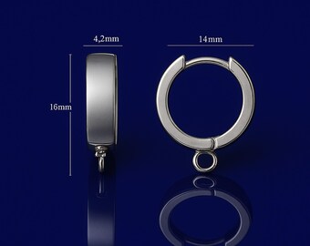 925 Sterling Silver Leverback Hoop Earwires Nickel Free