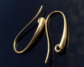 Top Quality Vermeil 24k Gold over Sterling Silver Hook earrings Findings Ear wires Earrings Dangling
