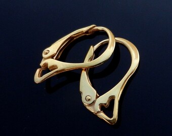 Vermeil 24k Gold Over Sterling Silver Earring Lever Back Ear Wires Findings