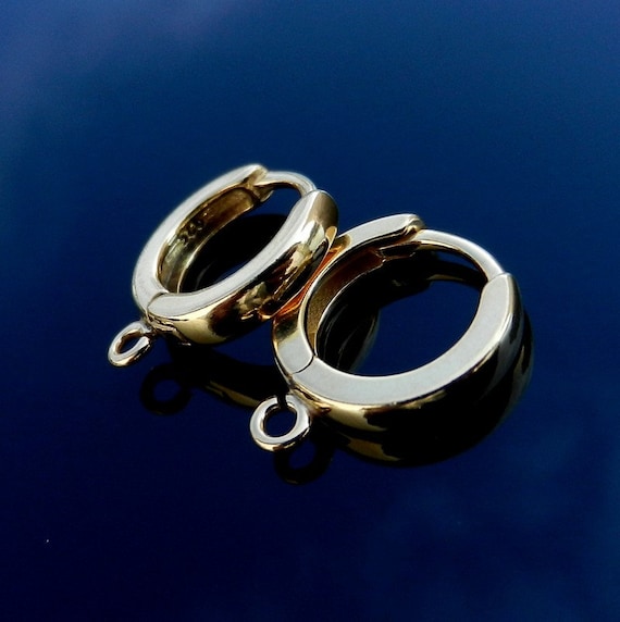 Gold earrings hoop, sterling silver, rose gold, select finish
