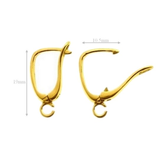 Vermeil 24k Gold Over Sterling Silver Earring Lever Back Ear Hooks