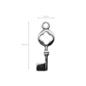 Sterlingzilveren bedel Tiny Key Charm Bedels Hangers voor armbanden en hangers Sieraden maken en kralen maken