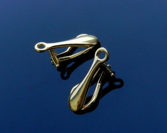 Sterling Silver, Gold, Rose Gold Earring Clips On for Swarovski Crystals or other beads Findings  Clasps, select finish