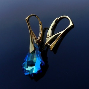 24k Vermeil Gold over Sterling Silver Earring Lever Backs 19mm Pinch Bail Ear Wires