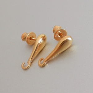24k VERMEIL Gold over Sterling silver ear post silver earring post stud earring posts earrings post silver ear nuts findings