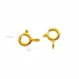 VERMEIL 24k gold over Sterling Silver Clasps Ring Clasps Smal 5.5mm round clasp small clasp silver clasp findings components silver findings