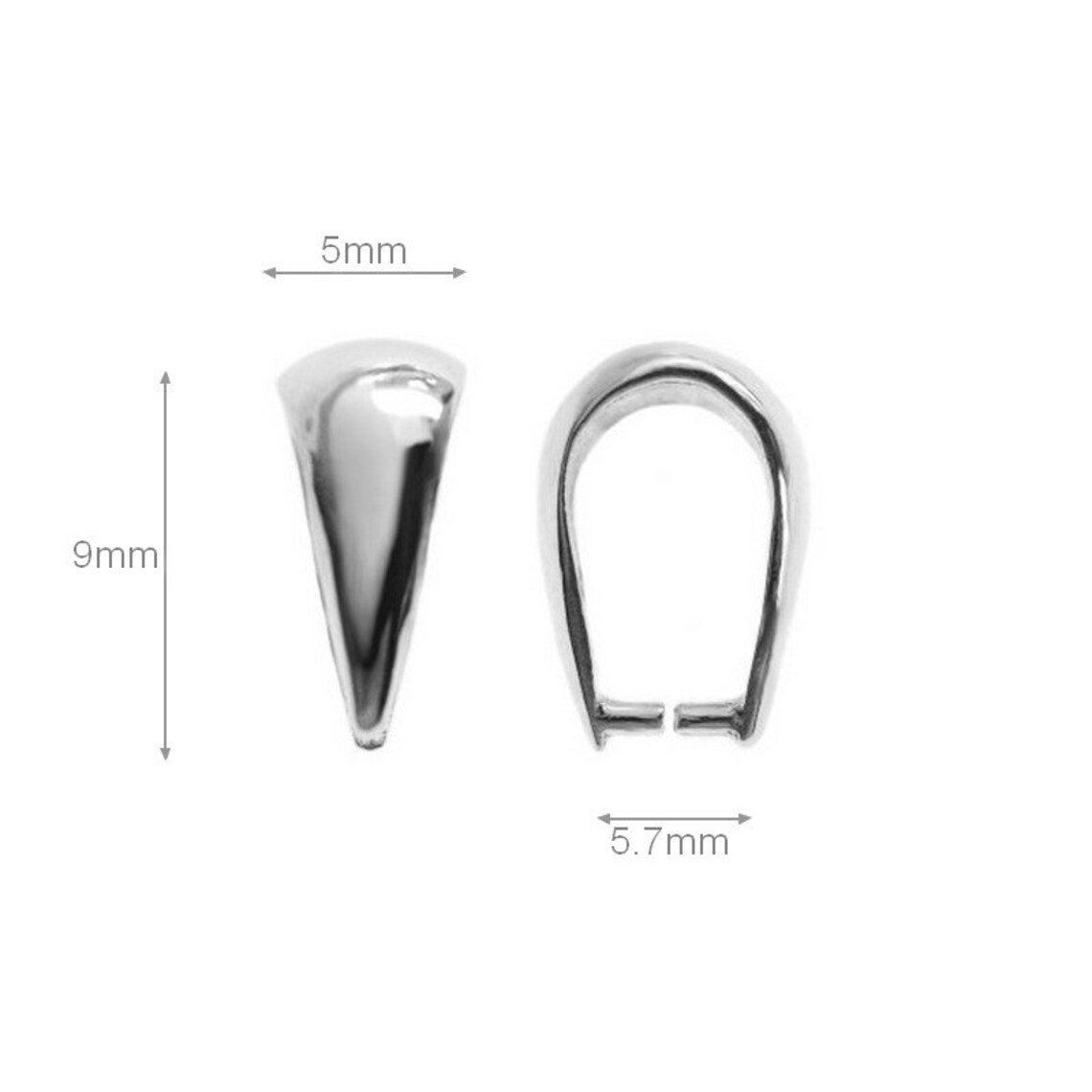 Sterling Silver Pinch Bails Pendant Bails Necklace Bails for Etsy