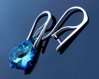 Sterling Silver Hooks Earwires Silver Earrings with Pinch Bail for Swarovski Crystals or other beads, SELECT FINISH