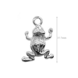Sterling Silver Charm Frog Charm Charms for Earrings Pendants and Bracelets