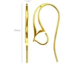 Vermeil-oorbelhaakjes 24-karaats goud op sterlingzilver 28 mm