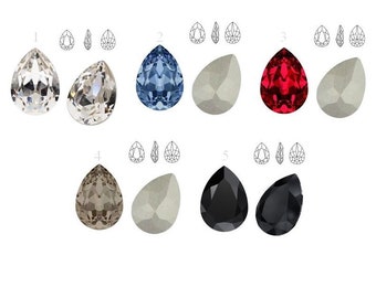 Crystals Swarovski 4320 8mm x 6mm Pear-Shaped perfect for earwires rings and pendants