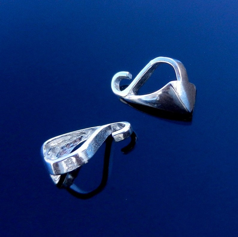 Sterling Silver Pinch Bails Pendant Bails Necklace Bails for Etsy