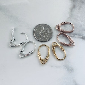 Sterling Silver, Gold, Rose Gold Earring Lever Back Ear Wires Europe earwires