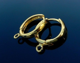 Chiusure a leva in argento sterling placcato oro vermeil 24 carati, diametro 17,3 mm, per gioielleria.