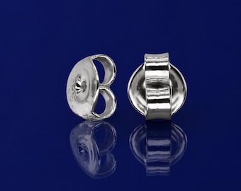 2 pcs Sterling Silver Ear Nuts 925 Stamped Earring Backs