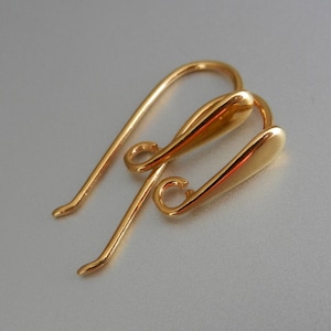 Vermeil 24k Gold over Sterling Silver Hooks Earwires Earrings Findings