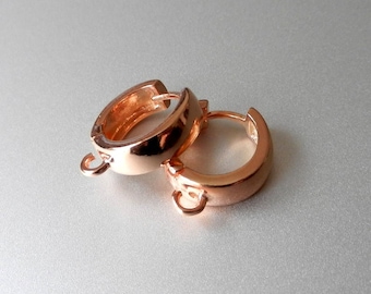 EXCLUSIVE Rose Gold Hoops Lever Backs earrings 925