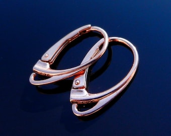 Sterling silver leverback, rose gold Earring Ear Wires