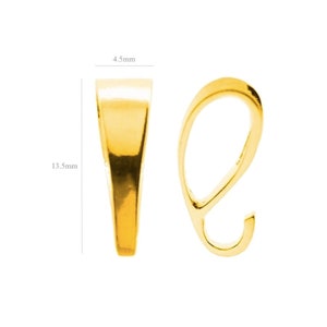 24k Gold Vermeil Sterling Silver Pendant Bail: Jewelry Supplies (13.5mm)