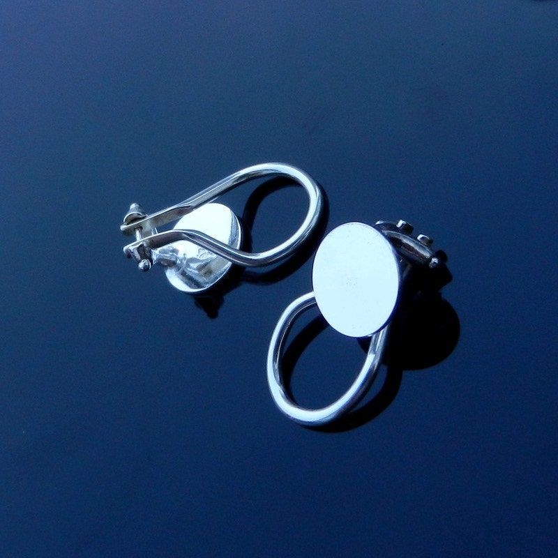 2-Pack 925 Sterling Silver Clip-On Ear Cuff Earrings - Round Split Ring Design, No Piercing Needed