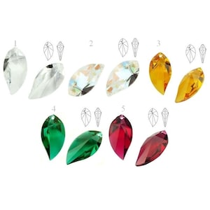 8806 Swarovski Crystals STRASS New Leaf 28mm perfect for earwires and pendants