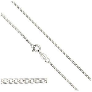 Sterling Silver 925 Curb Chain Necklace 1.2mm with Spring Ring Clasp