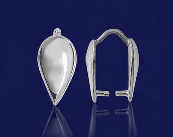 Colgante de plata esterlina con engaste de pinza para collar, para la fabricación de joyas, 13 mm x 6,5 mm