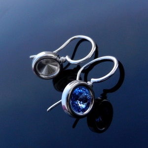 Sterling Silver Earrings Hooks Earwires for Swarovski Crystals 1122 Rivoli SS 29 6mm