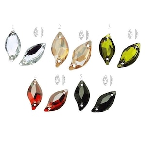 3254 Swarovski Kristalle Diamond Leaf Aufnäher 20 mm ideal für Ohrhaken und Anhänger