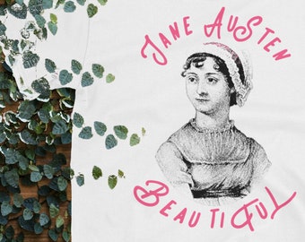 Camisa de escritora británica Jane Austen, hermosa declaración de campo de la moda inglesa, camiseta clásica de poeta o autor o proclamación