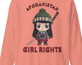 Chica afgana con espada katana y armadura samurái - Libertad y derechos de niñas y mujeres - Regalo unisex Ropa de mujer afgana Sudadera premium
