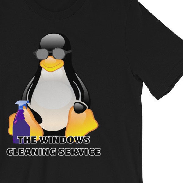 Linux Tux Mascot Penguin T-Shirt, Male or Female Computing Clothing, Computer Security Analyst or Science Programmer Hack Engineer Shirt