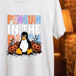 Penguin In Pumpkin Patch Halloween Shirt – Tech Analyst Gift