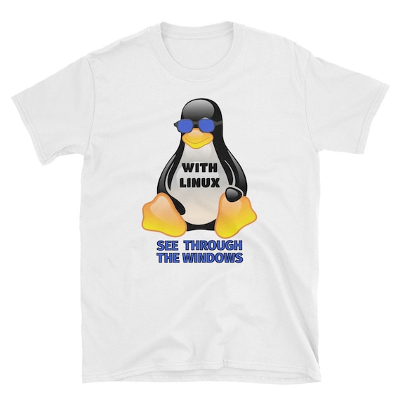 Tux Penguin Linux T-shirt, See Through Windows, Computer Science