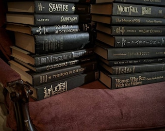 Decorative Black Book with Gold or Silver Writing Set of 3