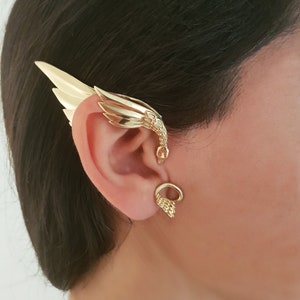 Elven Ear Cuff, Brass Single, Festival Jewellery, Fairy, Fantasy, Burning Man, Cos-play, Elven ear cuff, Brass ear cuff, jewellery