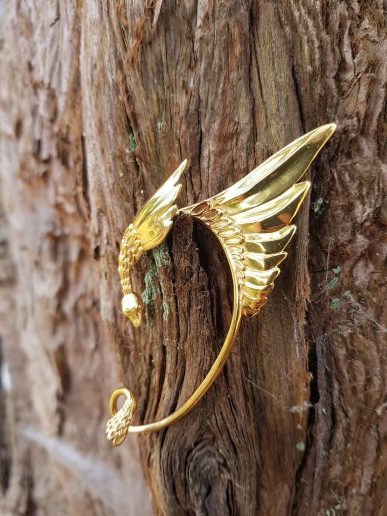 Elven Ear cuffs, Gold, Festival Jewellery, Fairy, Fantasy, Burning Man, Cos-play, Ear Wings, gold ear cuffs, gold elven ear cuffs, fairy image 9