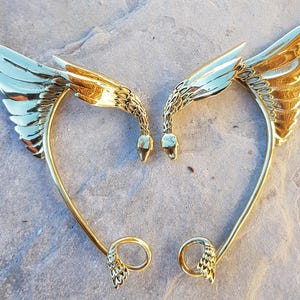 Elfenoormanchetten, één paar, messing, oorbellen, festivalsieraden, fee, fantasie, Burning Man, cosplay, feeënoormanchetten, elfenoren, elfje, vleugels
