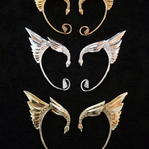 Elven Ear cuffs, Gold, Festival Jewellery, Fairy, Fantasy, Burning Man, Cos-play, Ear Wings, gold ear cuffs, gold elven ear cuffs, fairy image 3