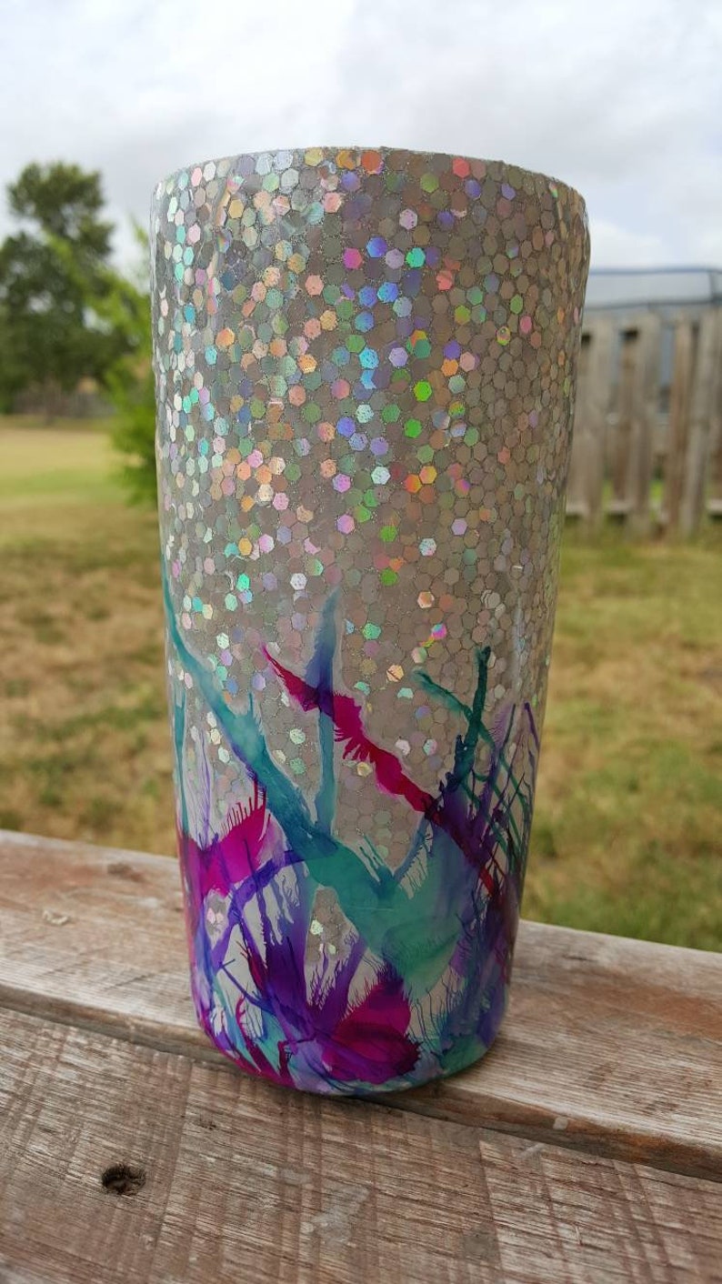 glitter stainless steel tumbler