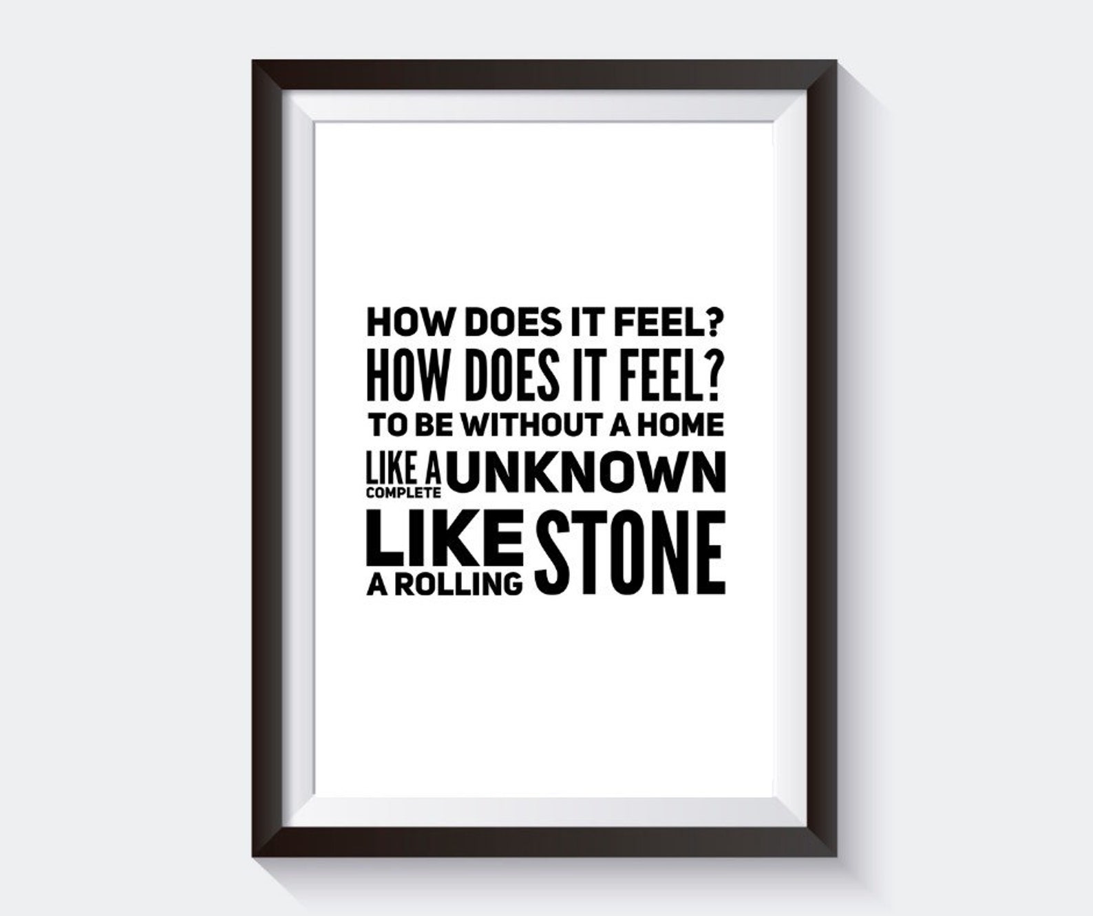 Like A Rolling Stone Song Lyrics Poster | Etsy