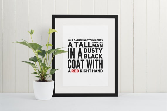 Rote Rechte Hand Song Lyrics Poster Etsy