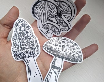 Mushroom sticker set | Handmade nature stickers