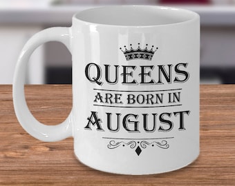 Queens geboren im August Kaffeetasse, lustiges Geburtstagsgeschenk
