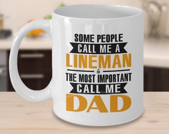 Taza para papá liniero, regalo del Día del Padre, taza de té para electricista