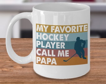 Funny Hockey Papa Mug: Vintage Hockey Player Gift