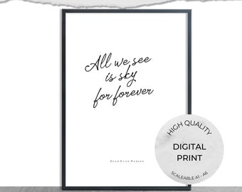 Dear Evan Hansen Print, Musical Theatre Lyrics (Digital Download)