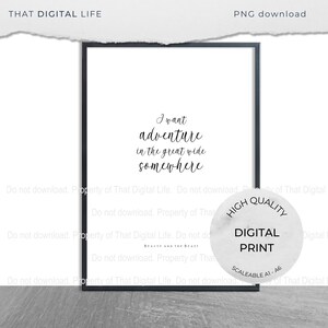 Beauty and the Beast, Musical theatre inspired wall art, DIGITAL DOWNLOAD, west end, broadway, quote, lyrics, instant download wall art