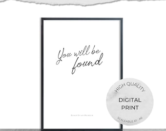 Dear Evan Hansen Print, Musical Theatre Wall Art (Digital Download)